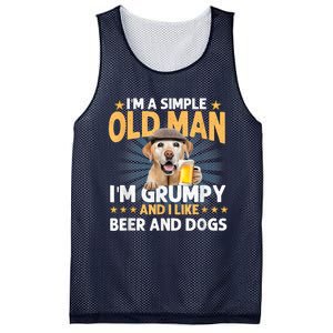 Im A Simple Old Man Im Grumpy And I Like Beer And Dogs Mesh Reversible Basketball Jersey Tank