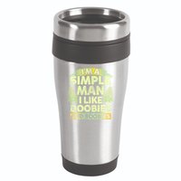 I'm A Simple Man I Like Doobies And Boobies Weed 420 16oz Travel Tumbler