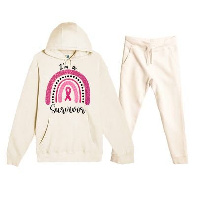 Im a Survivor Breast Cancer Survivor Gifts Premium Hooded Sweatsuit Set