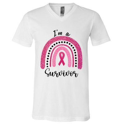 Im a Survivor Breast Cancer Survivor Gifts V-Neck T-Shirt