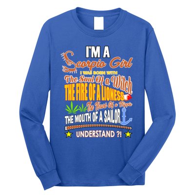 Im A Scorpio Born As Scorpio Funny Scorpio Zodiac Great Gift Long Sleeve Shirt