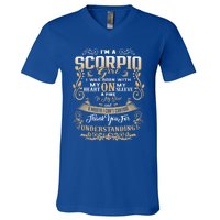 Im A Scorpio Heart On Sleeve Zodiac Sign Birthday Gift V-Neck T-Shirt