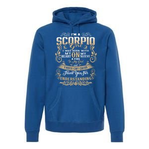 Im A Scorpio Heart On Sleeve Zodiac Sign Birthday Gift Premium Hoodie