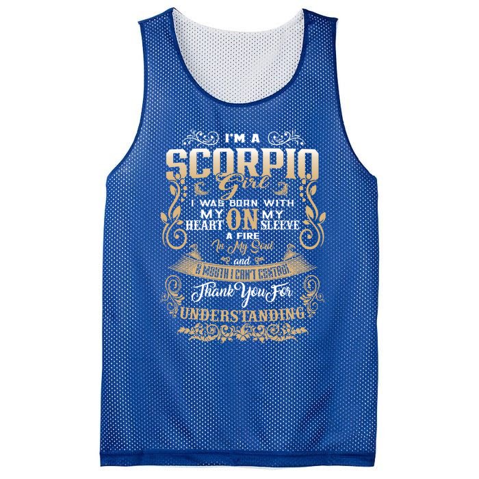 Im A Scorpio Heart On Sleeve Zodiac Sign Birthday Gift Mesh Reversible Basketball Jersey Tank