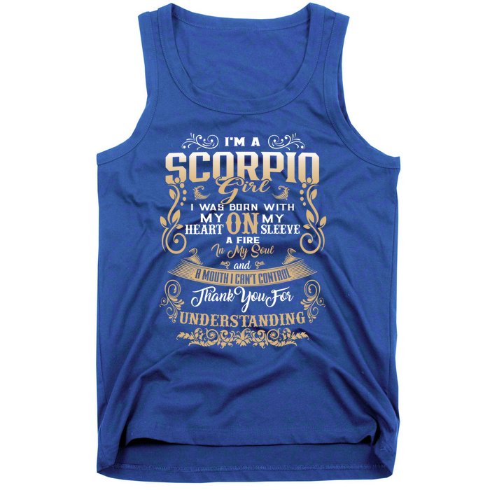 Im A Scorpio Heart On Sleeve Zodiac Sign Birthday Gift Tank Top