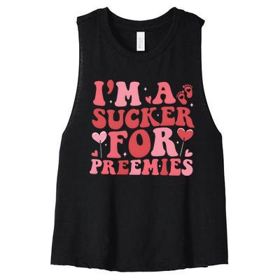 IM A Sucker For Freemies Neonatal Icu Nurse Women's Racerback Cropped Tank