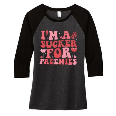 IM A Sucker For Freemies Neonatal Icu Nurse Women's Tri-Blend 3/4-Sleeve Raglan Shirt