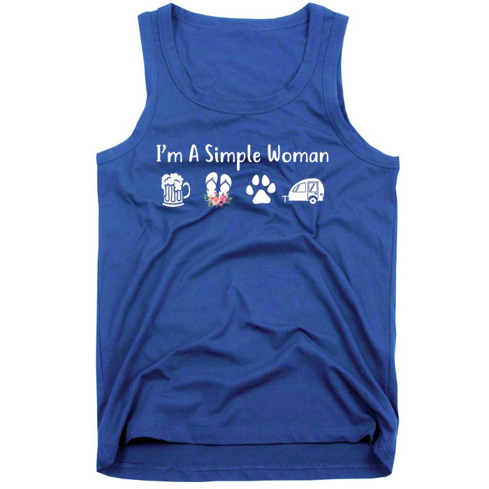 I'm A Simple Beer Flip Flops Dogs Camping Great Gift Tank Top