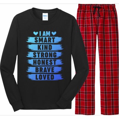 I Am Smart Kind Strong Honest Brave Inspirational Quote Gift Long Sleeve Pajama Set