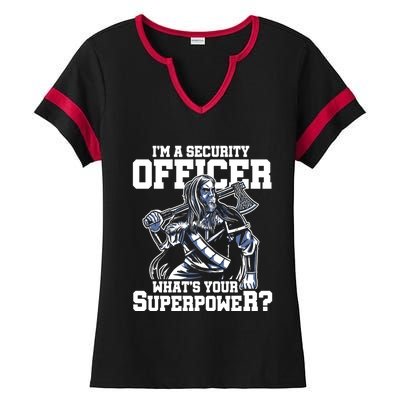 Im A Security Officer Whats Your Superpower Construction Gift Ladies Halftime Notch Neck Tee