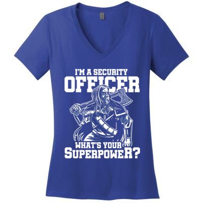 Im A Security Officer Whats Your Superpower Construction Gift Women's V-Neck T-Shirt