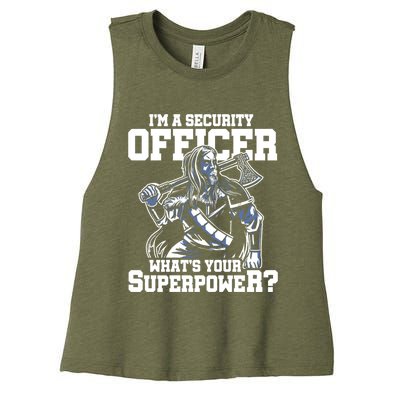 Im A Security Officer Whats Your Superpower Construction Gift Women's Racerback Cropped Tank