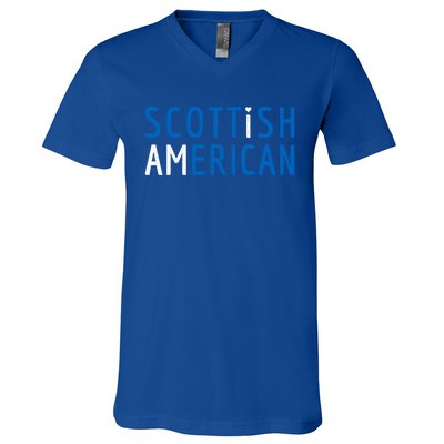 I Am Scottish American Gift Scotland And America Pride Gift V-Neck T-Shirt