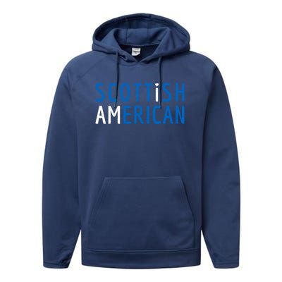 I Am Scottish American Gift Scotland And America Pride Gift Performance Fleece Hoodie