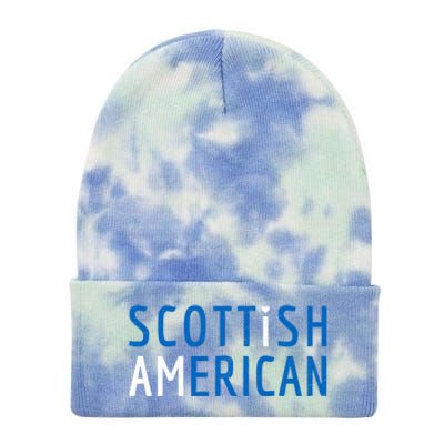 I Am Scottish American Gift Scotland And America Pride Gift Tie Dye 12in Knit Beanie