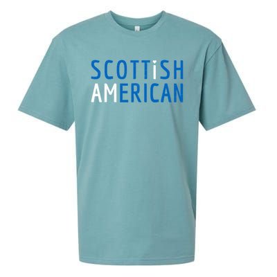 I Am Scottish American Gift Scotland And America Pride Gift Sueded Cloud Jersey T-Shirt