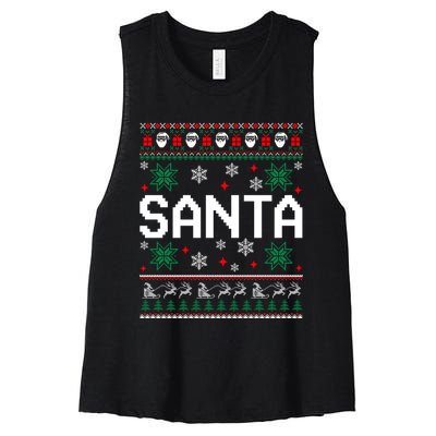 I Am So Good Santa Came Twice Couples Matching Christmas Women's Racerback Cropped Tank