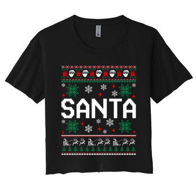 I Am So Good Santa Came Twice Couples Matching Christmas Women's Crop Top Tee