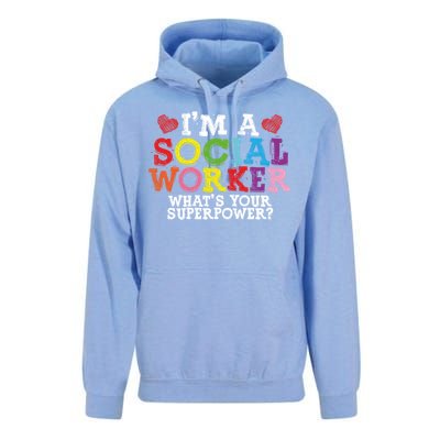 I'm A Social Worker What's Your Superpower Social Worker Cute Gift Unisex Surf Hoodie