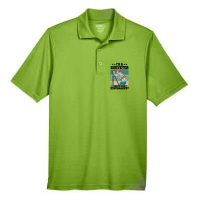 Im A Surveyor Whats Your Superpower Construction Meaningful Gift Men's Origin Performance Pique Polo