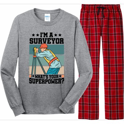 Im A Surveyor Whats Your Superpower Construction Meaningful Gift Long Sleeve Pajama Set