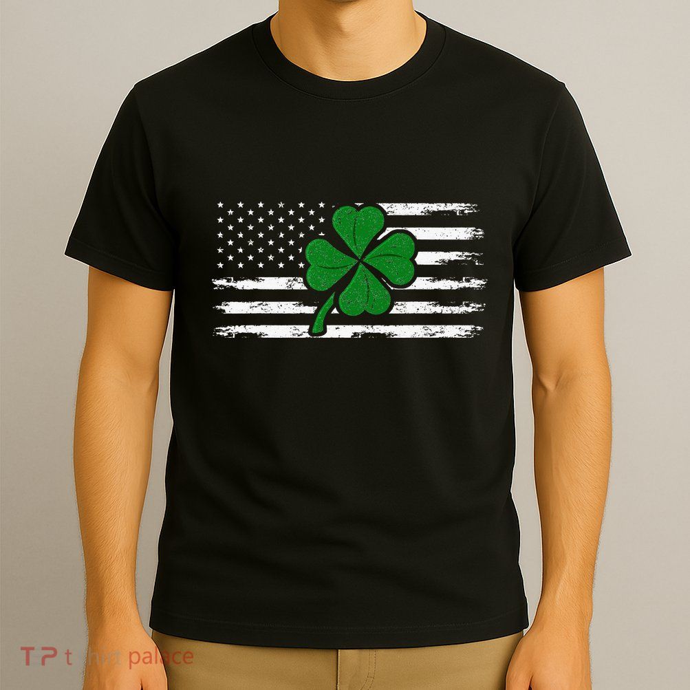 Irish American Shamrock Flag St Patricks Paddy Patty Day T-Shirt