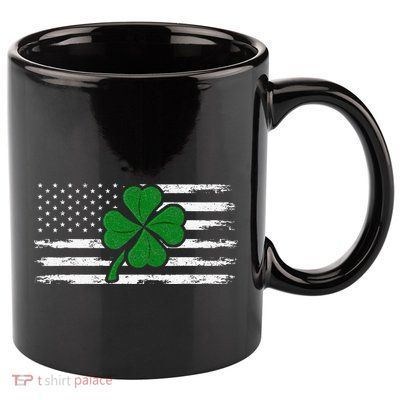 Irish American Shamrock Flag St Patricks Paddy Patty Day 11oz C Handle Ceramic Mug