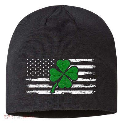 Irish American Shamrock Flag St Patricks Paddy Patty Day Sustainable Beanie