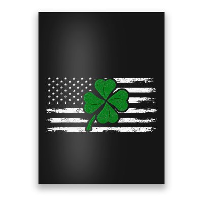 Irish American Shamrock Flag St Patricks Paddy Patty Day Poster