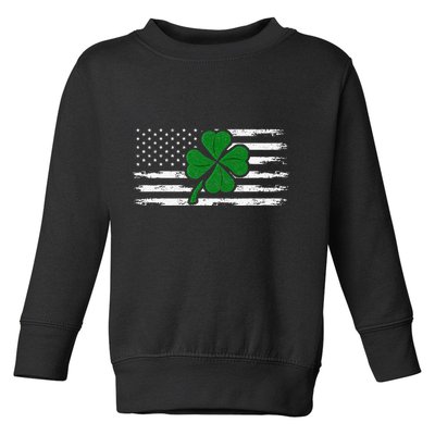 Irish American Shamrock Flag St Patricks Paddy Patty Day Toddler Sweatshirt