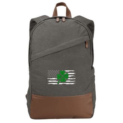 Irish American Shamrock Flag St Patricks Paddy Patty Day Cotton Canvas Backpack