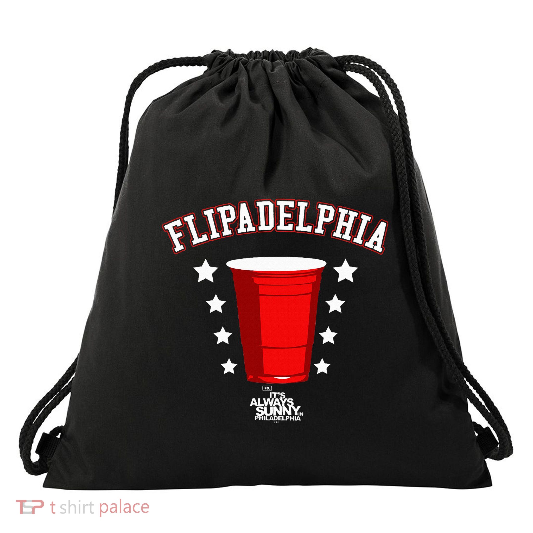 ItS Always Sunny In Philadelphia Big Chest Text Drawstring Bag