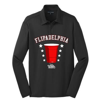 ItS Always Sunny In Philadelphia Big Chest Text Silk Touch Performance Long Sleeve Polo