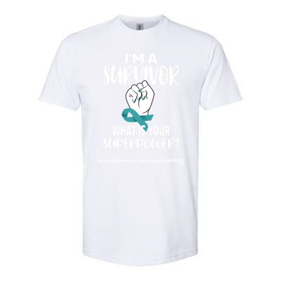 I'm A Survivor Cancer Survivor Teal Ovarian Cancer Warrior Great Gift Softstyle® CVC T-Shirt