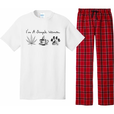 I’m A Simple Woman Weed Coffee Dog Animal Fur Paw Print Pajama Set