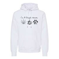 I’m A Simple Woman Weed Coffee Dog Animal Fur Paw Print Premium Hoodie