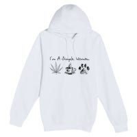 I’m A Simple Woman Weed Coffee Dog Animal Fur Paw Print Premium Pullover Hoodie