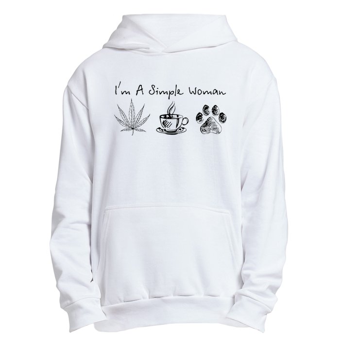 I’m A Simple Woman Weed Coffee Dog Animal Fur Paw Print Urban Pullover Hoodie