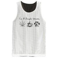 I’m A Simple Woman Weed Coffee Dog Animal Fur Paw Print Mesh Reversible Basketball Jersey Tank