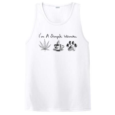 I’m A Simple Woman Weed Coffee Dog Animal Fur Paw Print PosiCharge Competitor Tank