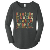 It's A Smile It's A Kiss It's A Sip Of Wine It's Summertime Women's Perfect Tri Tunic Long Sleeve Shirt