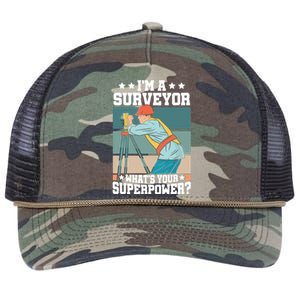 Im A Surveyor Whats Your Superpower Construction Meaningful Gift Retro Rope Trucker Hat Cap