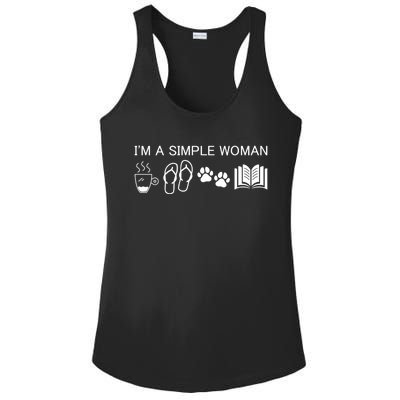 Im A Simple Gift I Love Coffee Flip Flops Dog Books Gift Ladies PosiCharge Competitor Racerback Tank