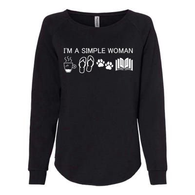 Im A Simple Gift I Love Coffee Flip Flops Dog Books Gift Womens California Wash Sweatshirt