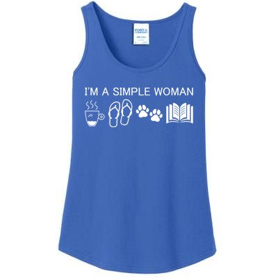 Im A Simple Gift I Love Coffee Flip Flops Dog Books Gift Ladies Essential Tank