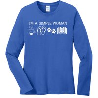 Im A Simple Gift I Love Coffee Flip Flops Dog Books Gift Ladies Long Sleeve Shirt