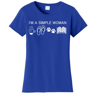 Im A Simple Gift I Love Coffee Flip Flops Dog Books Gift Women's T-Shirt