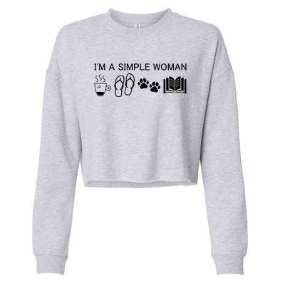 Im A Simple Gift I Love Coffee Flip Flops Dog Books Gift Cropped Pullover Crew