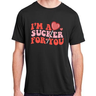 I'm A Sucker For You Happy Valentine's Groovy Retro Couple Adult ChromaSoft Performance T-Shirt