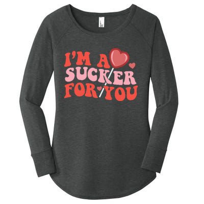 I'm A Sucker For You Happy Valentine's Groovy Retro Couple Women's Perfect Tri Tunic Long Sleeve Shirt